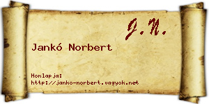 Jankó Norbert névjegykártya