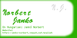 norbert janko business card
